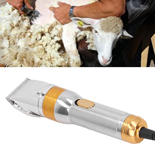 Pssopp Electric Sheep Shears Professional, 500W High Speed Adjustable Blade Grooming Clipper for Farm Shearing Silver with Anti Slip Grip Plug Powered Storage Case