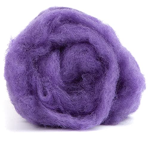Maori Wool Carded Batting for Needle Felting, 3.5 oz, Violet - color: Violet