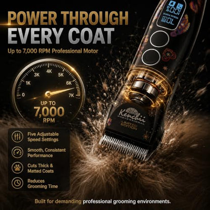 Kenchii Flash 5 Dog Grooming Clipper, Wolf Edition Black, Cordless - color: Black