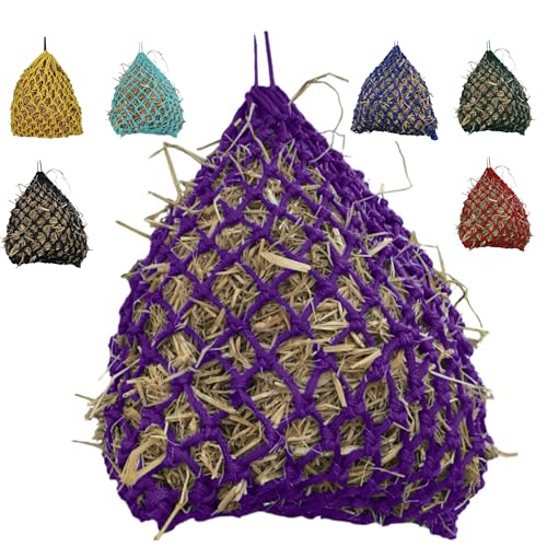 Majestic Ally 2”x2” Holes Highly Durable Very Sturdy 36" Hay Net with for Horses, Goat etc. - color: Purple