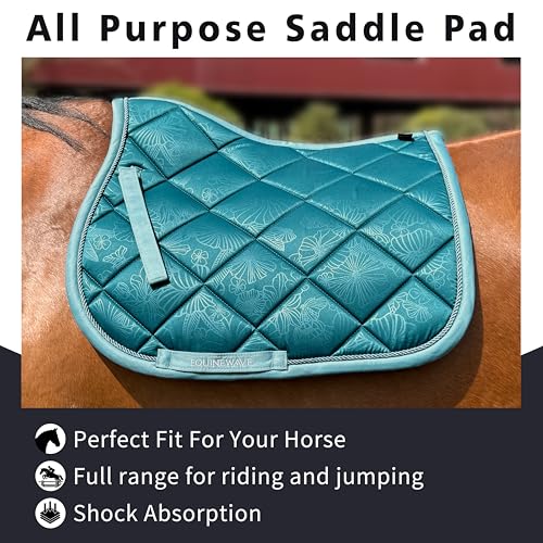 EQUINEWAVE Embossed All Purpose Saddle Pad - color: BLUE CORAL