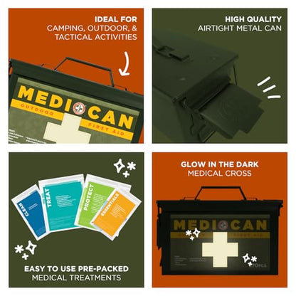 Be Smart Get Prepared Medi+Can First Aid 270 Pc Utility Metal Can Tactical