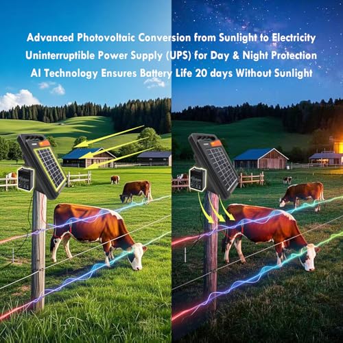 FenceMate 10 Miles Range Solar Fence Charger 0.2J for Containment