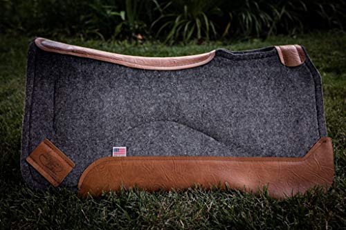 Impact Gel Contour Felt Saddle Pad - color: Gray, size: 32 inches (with 1 inch pad)