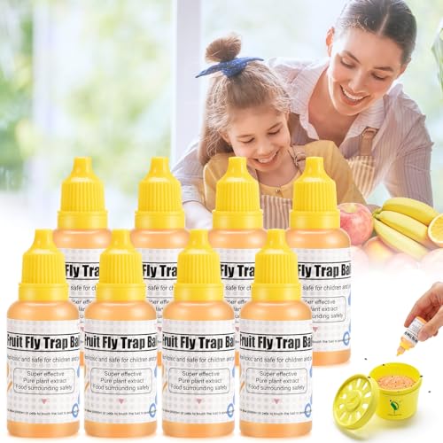 Fruit Fly Trap Refill Liquid Only 8 Pack,Gnat Killer Bait,Gnat Catcher Fruit Fly Traps for Indoors and Outdoors,Home,Kitchen,0.68 oz Each Bottle