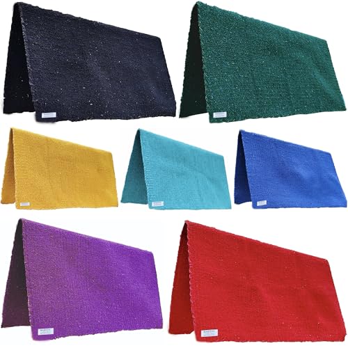 Majestic Ally Solid Color 34"x 36" Traditional Acrylic Saddle Blanket with Hemline Edges-3.7 lbs (Red) - color: Red