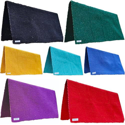 Majestic Ally Solid Color 34"x 36" Traditional Acrylic Saddle Blanket with Hemline Edges-3.7 lbs (Red) - color: Red