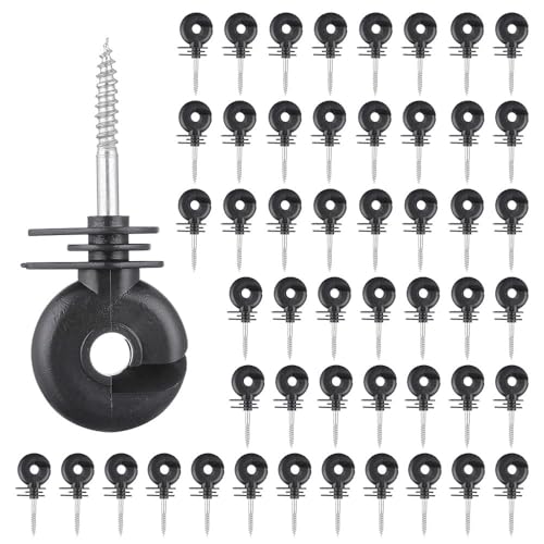 50PCS Screw-in Electric Fence Ring Insulators for Wood Posts