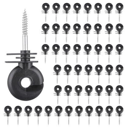 50PCS Screw-in Electric Fence Ring Insulators for Wood Posts