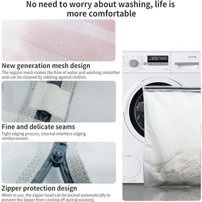 PROMEED Reusable Mesh Laundry Bag for Delicates, Large Size Wash Bag for Mulberry Silk Pillowcase Fitted Sheet Flat Sheet,1Pc Washing Machine Wash Bags for Shirt,Blouse,Underwear,Baby Clothes(20"x24")