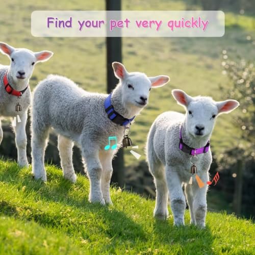 5 Pack Classic Goat Collars with Bells,Anti-Lost Pet Collar - color: Multi-colored