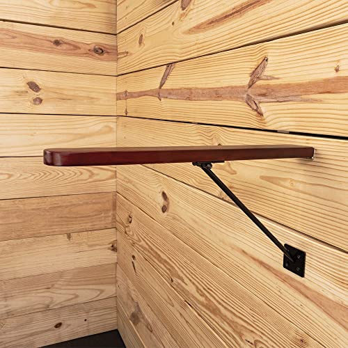 EASY-UP Collapsible Wooden Wall Mounted Saddle Rack | Convenient Collapsible Design | Fits English & Dressage Saddles | Exquisite Wood & Metal Blend | Color Medium Brown