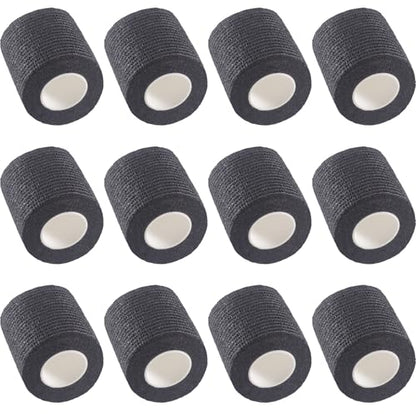 IndigoCase 12 Pack Self Adhesive Bandage Wrap 2 Inch x 5 yd Elastic Tape - color: Black, size: 2 Inch - 12 Pack