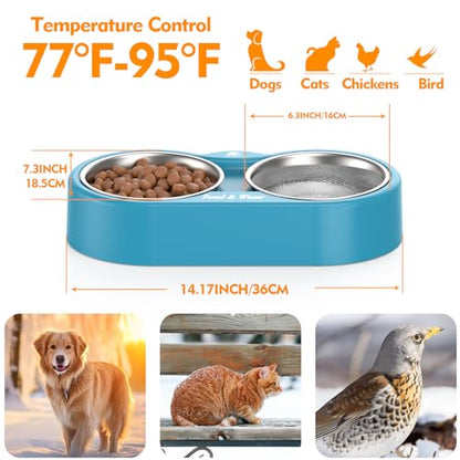 Outdoor Heated Dog & Cat Bowl - Smart Thermal-Dish for Pets, Provides Drinkable Water & Food in Winter (116 OZ) - size: 116 OZ