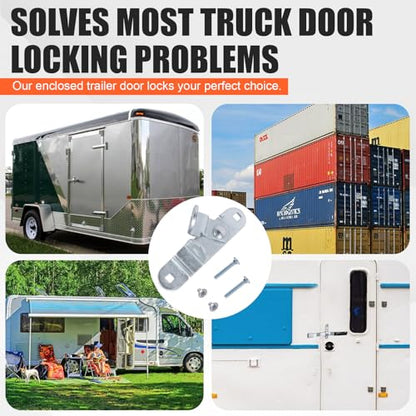 GDW Cargo Trailer Door Latch Hasp Keeper, 2-Pack with Screws & Nuts | For Ramp Padlock, Race Bar Lock Handle, Enclosed Car Hauler, Includes 4 Screws & 4 Nuts