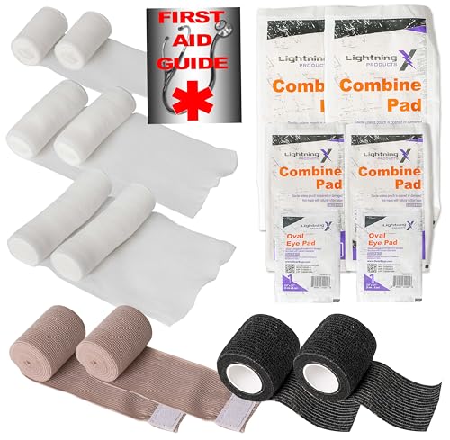 Lightning X Products New Improved Bandages - EMS/EMT Medical Gauze Bandage Refill Kit for First Responder First Aid Kit