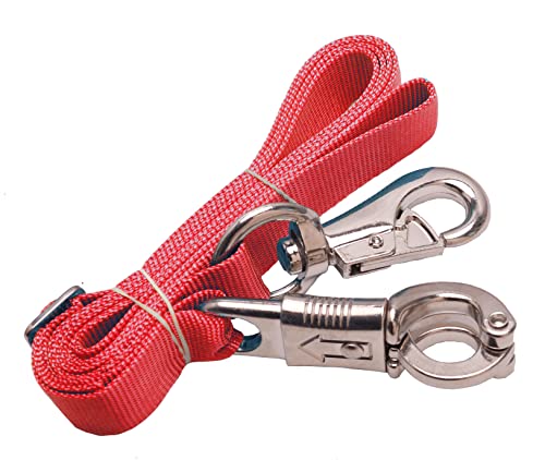 Adjustable Nylon Cross Ties （2 Pack）-Cross Tie with Panic Snap and Bull Snap - Adjusts from 44.5" to 78.3" - color: Red