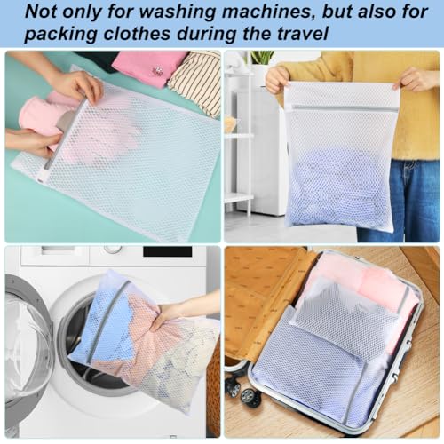 Vivifying 3Pcs Mesh Laundry Bags for Delicates, Honeycomb Mesh Wash Bags with Zipper for Washing Machine, Shoes, Lingerie, Socks and Stuffed Toys (Medium, 12.5 x 16Inches) - size: 3M(12.5" x 16")