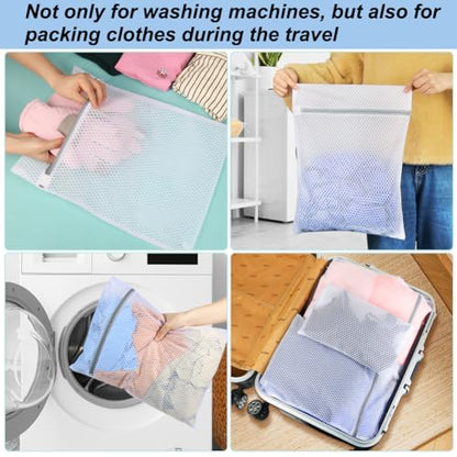 Vivifying 3Pcs Mesh Laundry Bags for Delicates, Honeycomb Mesh Wash Bags with Zipper for Washing Machine, Shoes, Lingerie, Socks and Stuffed Toys (Medium, 12.5 x 16Inches) - size: 3M(12.5" x 16")
