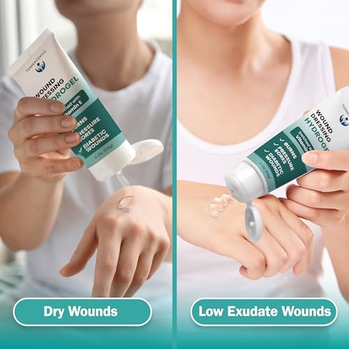 Hydrogel Wound Dressing Ointment - 4 oz Amorphous Hydrogel for Wound Care, Burns, Diabetic Ulcers - Enriched with Vitamin E - First Aid Gel for Medical Facilities and Nursing Homes - size: 4 Ounce (1 Pack)
