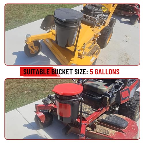5 Gallon Trash Bucket Holder for Zero Turn Mowers, Bucket Storage Holder