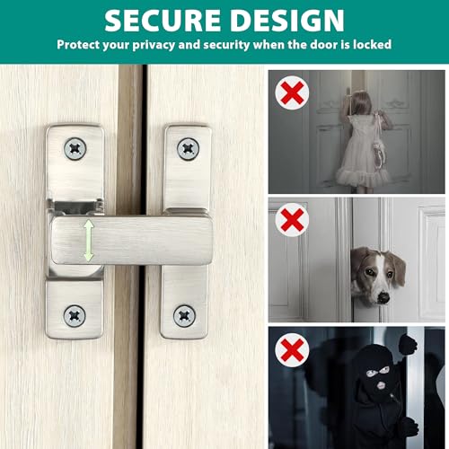 Mooche Sliding Barn Door Lock, 90/180 Degree Flip Door Lock Latch, Silver - color: Silver