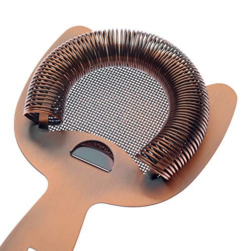 Barfly Fine Mesh Spring Strainer, Antique Copper - color: Antique Copper