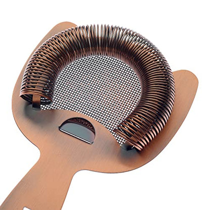 Barfly Fine Mesh Spring Strainer, Antique Copper - color: Antique Copper