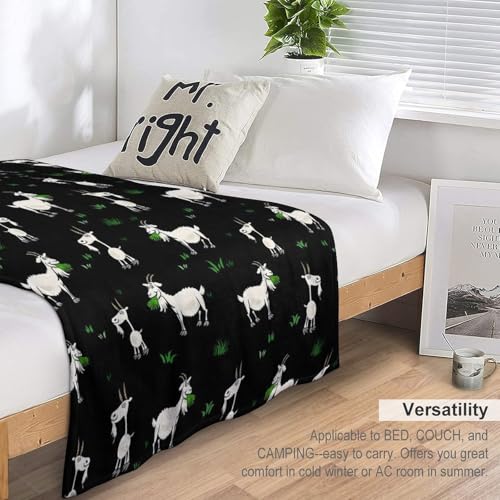 Goat Fleece Throw Blanket for Couch Adults Teens 50" X 60" - color: Goat, size: 50x60 inch