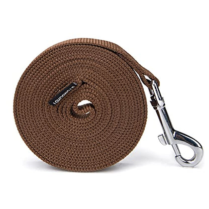 Strong Durable Nylon Dog Training Leash, 1 Inch Wide Traction Rope, 6 ft 10ft 15ft Long, for Small and Medium Dog (Brown, 6 Feet) - color: Brown, size: 6 Feet