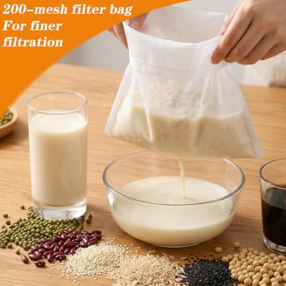 Nogeqi 3PCS Nylon Cloth Strainer, Reusable Nut Milk Bag