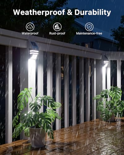 4 Pack Metal Solar Fence Lights Cool White Lamp with Motion Sensor | Stainless Steel, Polished Silver Finish, Waterproof, Outdoor Security Lighting for Post Siding, Stair, Path, Yard, House Wall - color: Silver