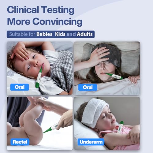 Boncare 10 Seconds Oral Thermometer for Adults and Kids, Dark Green - color: Dark Green