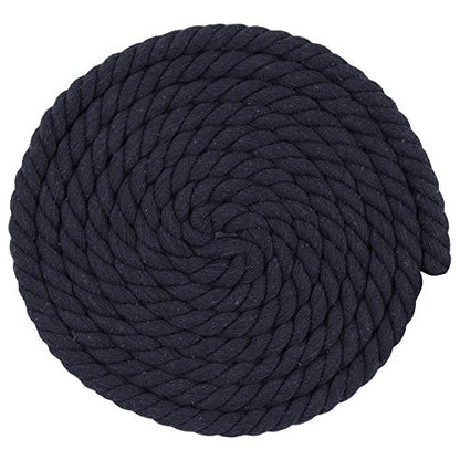 Super Soft 3 Strand Twisted Cotton Rope (Black, 1/2 Inch x 10 Feet) - color: Black, size: 10 Feet X 1/2 Inch