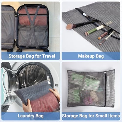 6Pcs Durable Honeycomb Mesh Laundry Bags for Delicates 12 x 16 Inches, Gray - color: 6pcs（12 x 16 Inches）