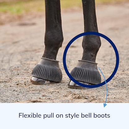 SmartEquine Horse Bell Boots, Pair (2), Medium (M), Black - size: Medium