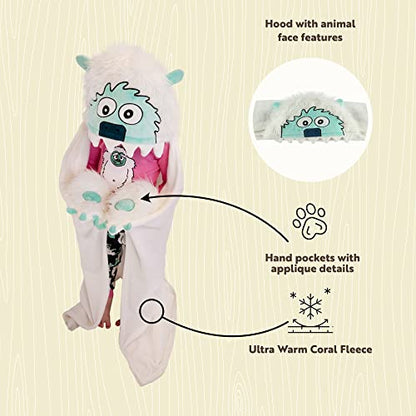 Lazy One Wearable Hooded Blanket for Kids, Animal Hooded Blanket (Yeti) - color: Yeti Hooded Blanket