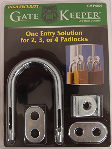 Gate Keeper GM P6006 Multi User Shared Access Locking System | 2, 3, or 4 Padlock Capacity Hasp for Gates and Doors, Weather Resistant Zinc Plated Carbon Steel, Industrial Grade Security