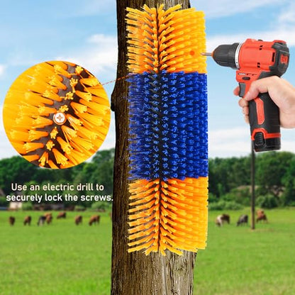 2PCS Livestock Scratch Brushes, Horse Scratcher Massage Brush Kit, Yellow - color: Yellow, size: 2-Pack