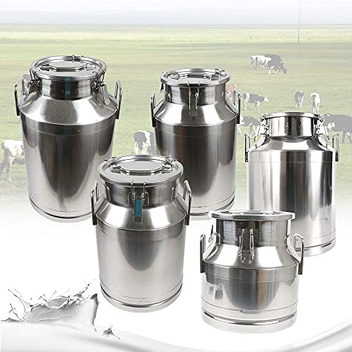 40 Liter 10.5 Gallon Stainless Steel Milk Can Wine Milk bucket Wine Pail Bucket Milk Can Tote Jug with Sealed Lid Heavy Duty (40L/ 10.5Gallon) - color: Without Faucet, size: 40L/ 10.5Gallon