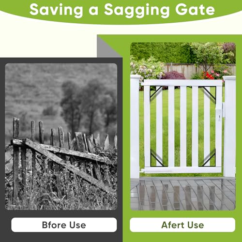 BarnSmith Heavy Duty Anti-Sag Gate Hardware Kit - Steel Brackets with Welded Hinges for Wooden Fence, Driveway, Corral Gates - Fence Gate Kit, Gate Hinges (Door Not Included)