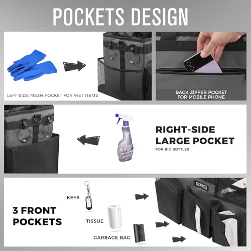 SCAVATA Wearable Cleaning Caddy Bag, Portable Cleaning Supplies Organizer - color: GraphiteGrey