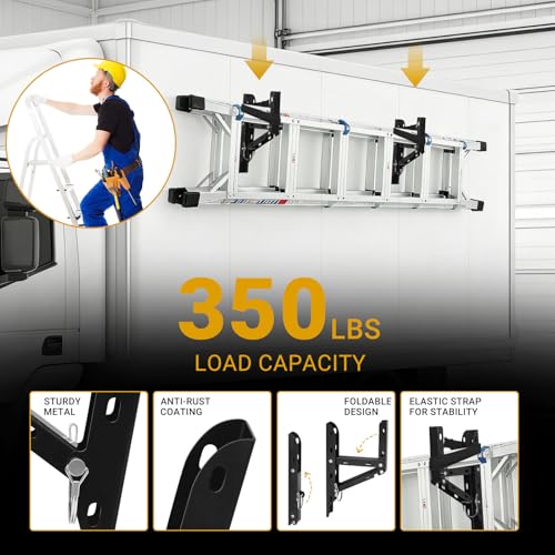 Foldable Trailer Ladder Rack, Heavy Duty Side Mount Carrier