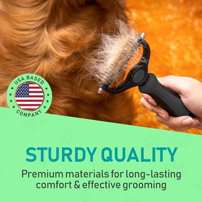 Maxpower Planet Pet Grooming Brush - Double Sided Undercoat Rake for Dogs and Cats, Extra Wide, Reduce Shedding by 95%, Grey - color: Gray, size: Large