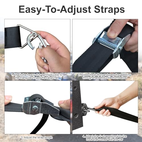 Cargo Net for Pickup Truck Bed, Heavy Duty 1300 lbs Capacity - size: 82" x 50"