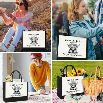 GevGuxLuo Tote Bag for Women Animal Lover Bag Gift for Women - color: Highland Cows