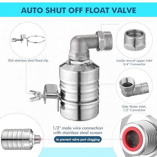 MorningRo 6 Pack Float Valve for Water Tank 1/2" to 3/4", Classic Style - style: Classic Style