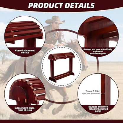 Extra-Large Wood Saddle Rack - Non-Abrasive Design, Bridle Rack & Heavy-Heavy Duty Saddle Stand for Equestrian Homes Horse Tack Room Organization 29.9"x13.8"x30.7"(Mahogany) - color: Mahogany
