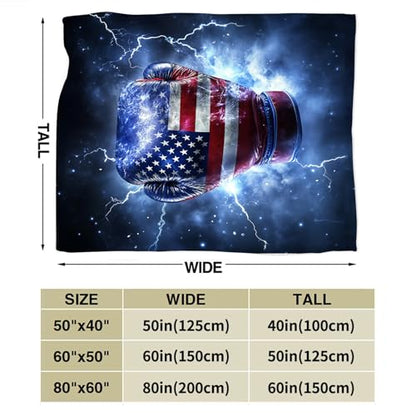 Boxing Throw Blanket Cozy Plush American Flag Gloves Blankets Flannel Fleece Lightweight Fuzzy Party Blanket Gifts for Girls Women Men Boys 50"X40" - color: Boxing Gloves, size: 50"x40"