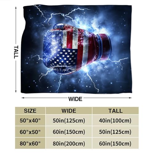 Boxing Throw Blanket Cozy Plush American Flag Gloves Blankets Flannel Fleece Lightweight Fuzzy Party Blanket Gifts for Girls Women Men Boys 60"X50" - color: Boxing Gloves, size: 60"x50"